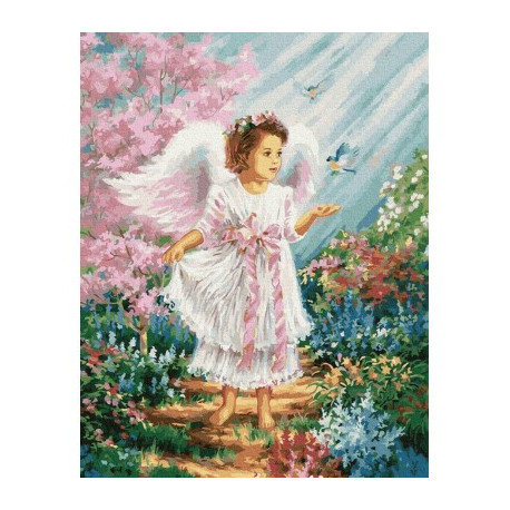Ангелочок BrushMe полотно на підрамнику 40x50см GX27188 фото