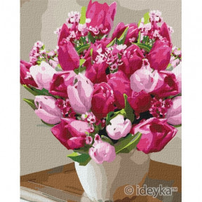 Яскраві тюльпани Картина за номерами Ідейка полотно на підрамнику 40x50см КНО3006