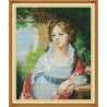 Портрет девушки Набор для вышивания крестом с печатью на ткани NKF RA 003