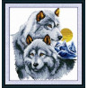 Волки Набор для вышивания крестом с печатью на ткани NKF D 086