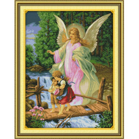 Ангел Хранитель Набор для вышивания крестом с печатной схемой на ткани Joy Sunday R267