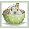 Милый кролик Набор для вышивания крестом с печатью на ткани NKF DА 192