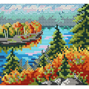 Осенний лес Набор для вышивки крестом МП Студия М-615