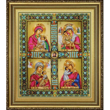 Набор для вышивания Картины Бисером Четырехчастная Икона Пресвятой Богородицы Р-429