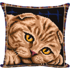 Подушка. Шотландська кішка Набір для вишивання хрестиком Panna ПД-7123
