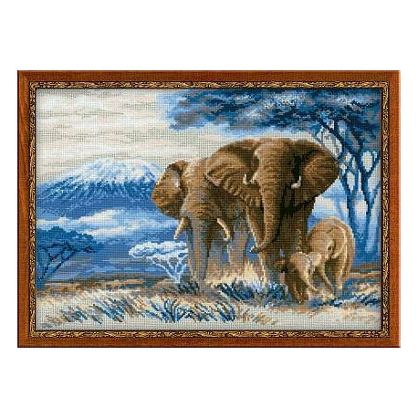 Набір для вишивки хрестиком Ріоліс 1 144 Слони в Савані фото