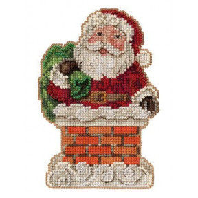 Санта в камине Набор для вышивания крестом Mill Hill JS202112