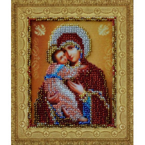Набор для вышивания Картины Бисером Р-109 Миниатюрная Владимирская Икона Божьей Матери