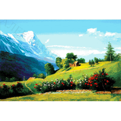Альпийский пейзаж Набор для вышивания бисером ТМ АЛЕКСАНДРА ТОКАРЕВА 46-4187-НА