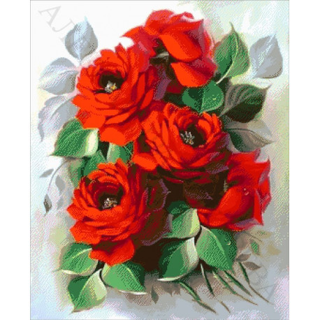 Огненные розы Набор для вышивания бисером ТМ АЛЕКСАНДРА ТОКАРЕВА 36-3162-НО