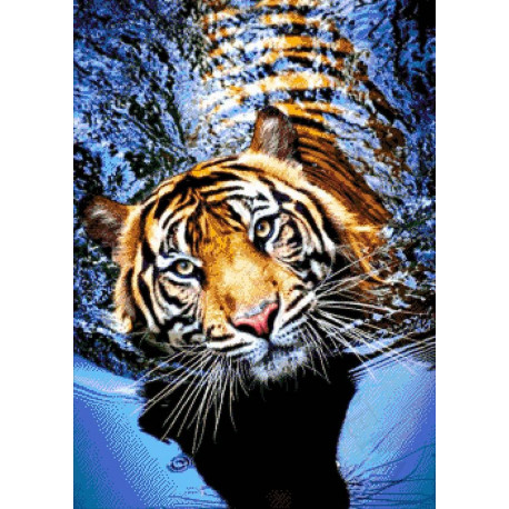 Тигр в річці Набір для вишивання бісером ТМ ОЛЕКСАНДРА ТОКАРЕВА