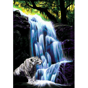 Тигр у водопада Набор для вышивания бисером ТМ АЛЕКСАНДРА ТОКАРЕВА 40-5888-НТ