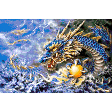 Блакитний дракон Набір для вишивання бісером ТМ ОЛЕКСАНДРА