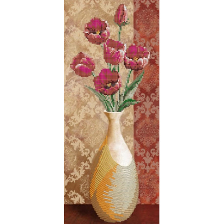Цветы в вазе - 1 Схема для вышивки бисером Картины бисером S-129