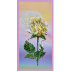 Белая роза Схема для вышивки бисером Картины бисером S-224