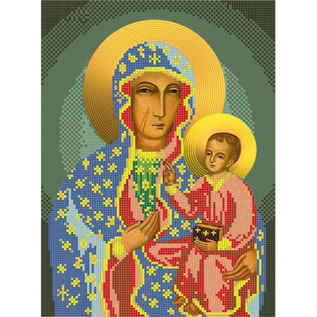 Ікона Божої Матері Ченстоховська Схема для вишивання бісером