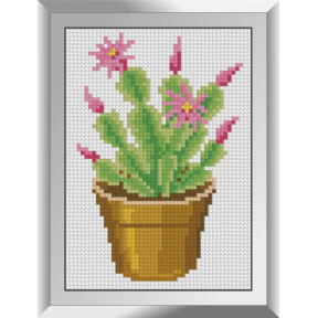 Цветение кактуса. Dream Art. Набор алмазной мозаики (квадратные, полная) 31656