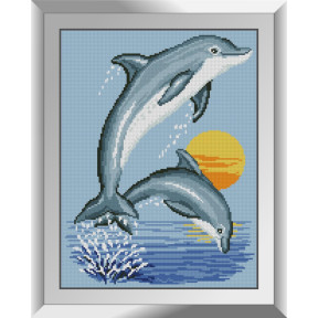 Дельфинчики. Dream Art. Набор алмазной мозаики (квадратные, полная) 31668
