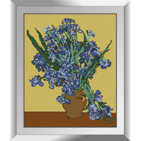 Ваза с ирисами. Ван Гог. Dream Art. Набор алмазной мозаики (квадратные, полная) 31677