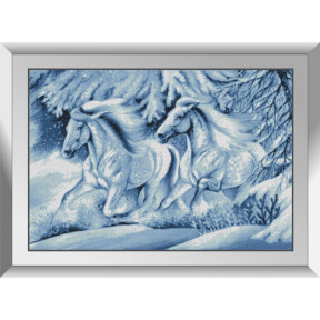 Снежные лошади. Dream Art. Набор алмазной живописи (квадратные, полная) 31727