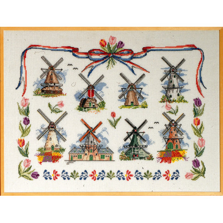 Голландские мельницы Набор для вышивания крестом Permin 70-0402