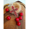 Крестик красный Набор для вышивания бисером объемной вышивки Golden Key N-067