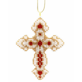 Крестик красный Набор для вышивания бисером объемной вышивки Golden Key N-069