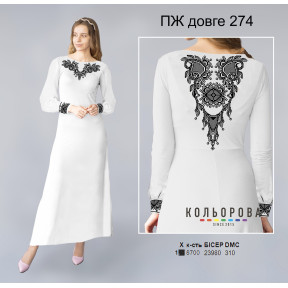 Платье под вышивку в стиле этно на домотканом полотне (длинное) ТМ КОЛЬОРОВА ПЖ-274