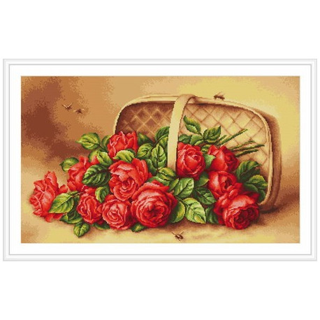 Набір для вишивання хрестиком Luca-S Кошик з трояндами B499 фото