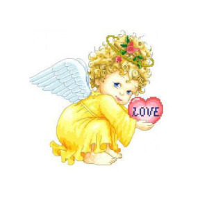 Ангелочок Канва з нанесеним малюнком для вишивання хрестиком Світ можливостей 564СМД