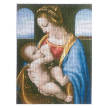 Мадонна с младенцем Канва с нанесенным рисунком для вышивки крестом Світ можливостей 7108СМД