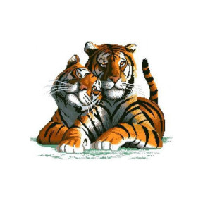 Тигри Канва з нанесеним малюнком для вишивання хрестиком Світ можливостей 731СМД