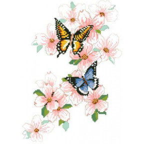 Квітуча вишня Канва з нанесеним малюнком для вишивання хрестиком Світ можливостей 743СМД