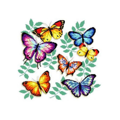 Метелики Канва з нанесеним малюнком для вишивання хрестиком