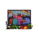 Яркие коты Канва с нанесенным рисунком для вышивки крестом Світ можливостей 838СМД
