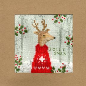 Рождественский олень Набор-открытка для вышивания крестом Bothy Threads XMAS12