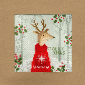 Різдвяний олень Набір-листівка для вишивання хрестиком Bothy Threads XMAS12