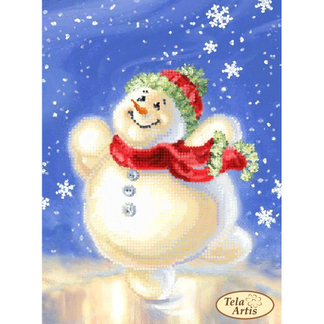 Счастливый снеговик Схема для вышивания бисером Tela Artis