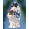Снеговик с подарком Набор для вышивания крестом Mill Hill JS202011
