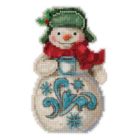 Снеговик с какао Набор для вышивания крестом Mill Hill JS202114