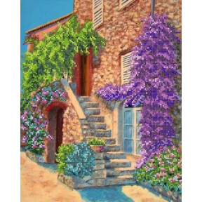 Рисунок на ткани Картины Бисером S-025 Цветущий дворик