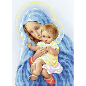 Дева Мария с дитям Схема для вышивки бисером Повитруля Т3 117