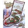 Santa Train Stocking Схема для вышивки крестом Stoney Creek LFT314