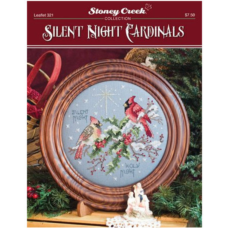 Silent Night Cardinals Схема для вышивки крестом Stoney Creek LFT321