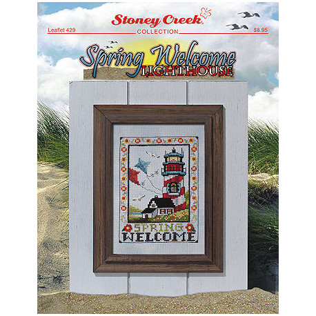 Spring Welcome Lighthouse Схема для вышивки крестом Stoney Creek LFT429