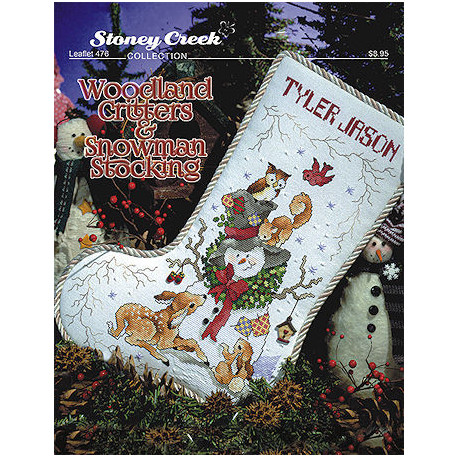 Woodland Critters & Snowman Stocking Схема для вишивання хрестиком Stoney Creek LFT476