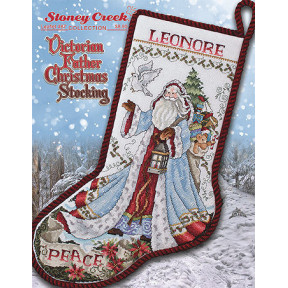 Victorian Father Christmas Stocking Схема для вышивки крестом Stoney Creek LFT487