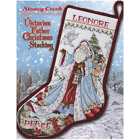 Victorian Father Christmas Stocking Схема для вышивки крестом Stoney Creek LFT487