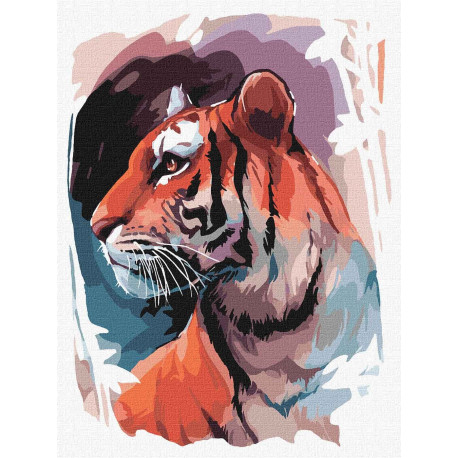 Взгляд тигра Картина по номерам Идейка Холст на подрамнике 30х40 см КНО4233