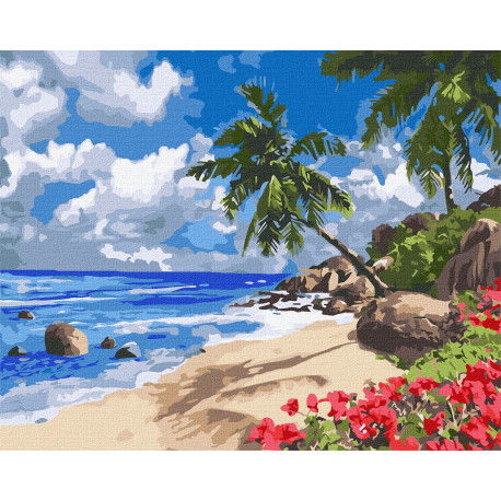 Тропический остров Картина по номерам Идейка Холст на подрамнике 40х50 см KHO2859